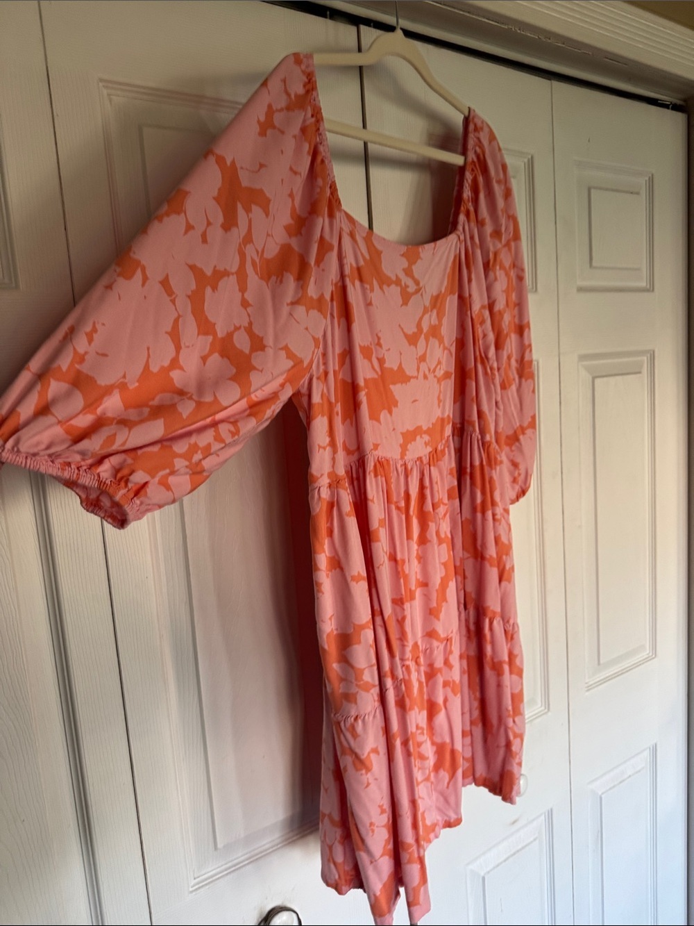 Sanctuary Pink Orange Printed Weekender Babydoll Mini Dress Plus Size 1x - Picture 4 of 6